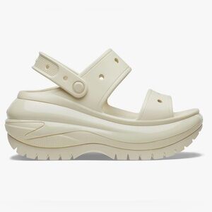 CROCS NWT Mega Crush platform sandals bone tan women’s 10